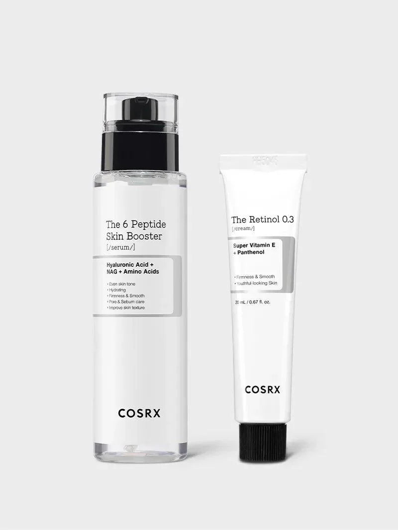 COSRX The 6 Peptide Skin Booster Serum with The Retinol 0.3 Cream – anti-aging pairing