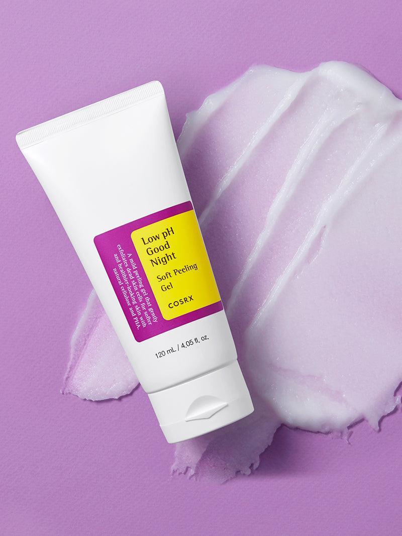 COSRX exfoliants – Low pH Goodnight Soft Peeling Gel tube with gel texture