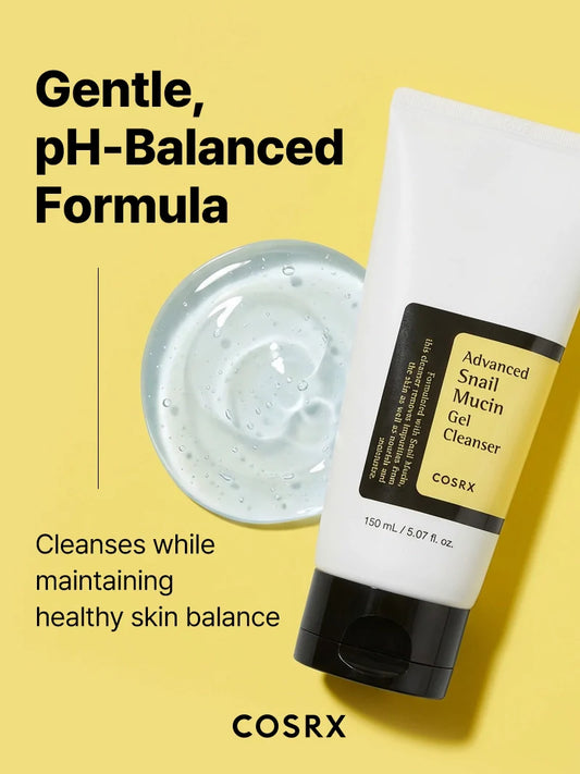 COSRX Advanced Snail Mucin Gel Cleanser – gentle pH-balanced formula for healthy skin balance