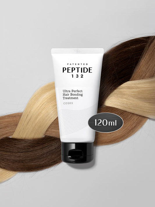 COSRX PEPTIDE-132 Bonding Treatment 120ml tube with smooth hair – peptide hair mask for damaged hair