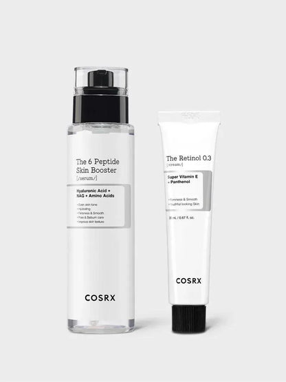 COSRX The 6 Peptide Skin Booster Serum with The Retinol 0.3 Cream – anti-aging pairing