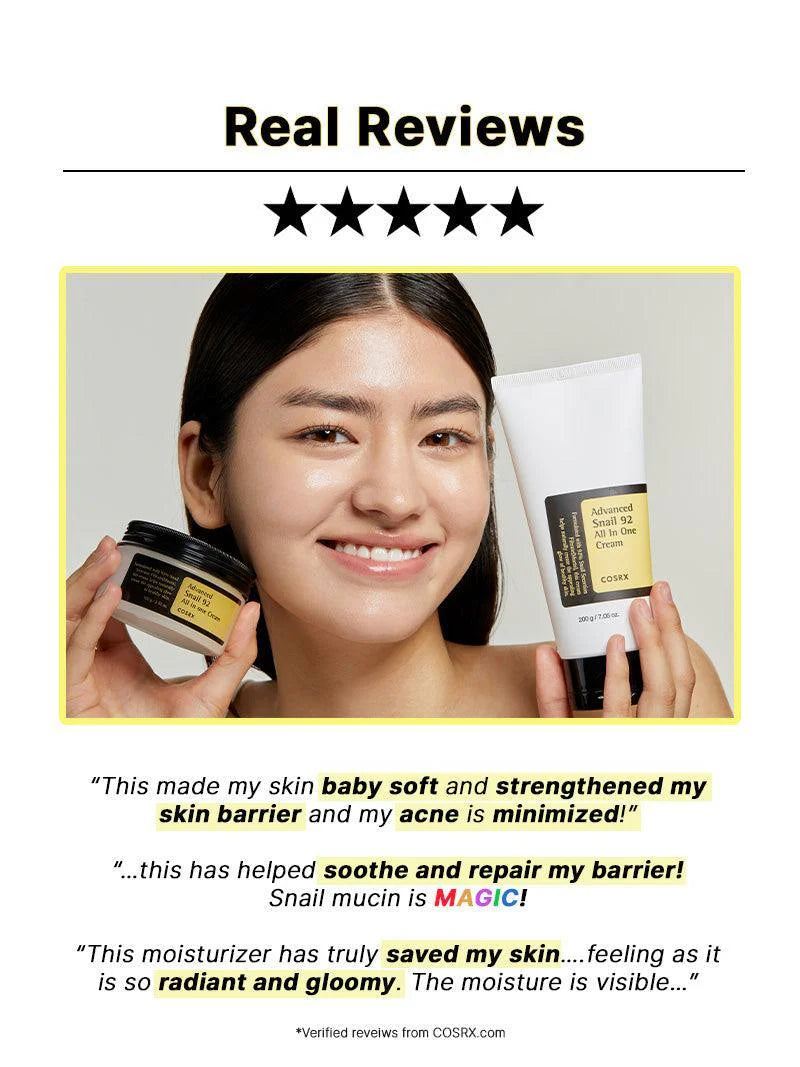 COSRX Advanced Snail 92 Cream real customer reviews – hydrated, glowing skin results