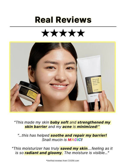 COSRX Advanced Snail 92 Cream real customer reviews – hydrated, glowing skin results